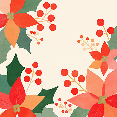 JPG 식물 디자인 열매 꽃 감정 예술 컬러 백그라운드 잎 크리스마스 겨울 패턴 일러스트 자연 장식 여름 포인세티아 뷰티풀 일러캐릭터 AI일러스트 AI콘텐츠 캐릭터 계절 기념일 무늬 생태계 파일형식