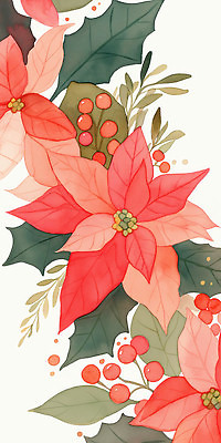 JPG 식물 디자인 계절 꽃 컬러 백그라운드 잎 크리스마스 겨울 일러스트 자연 장식 정원 화환 그림 향기 화사함 베리 포인세티아 일러캐릭터 AI일러스트 AI콘텐츠 캐릭터 기념일 컨셉 과일 생태계 냄새 파일형식