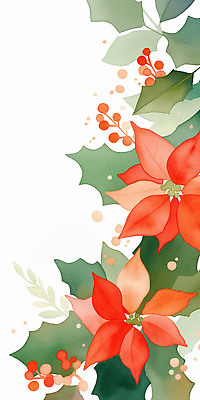 JPG 식물 디자인 꽃 행복 백그라운드 크리스마스 겨울 일러스트 자연 생명 따뜻함 장식 축제 화려 분위기 포인세티아 뷰티풀 색감 일러캐릭터 AI일러스트 AI콘텐츠 캐릭터 계절 기념일 감정 컨셉 생태계 파일형식