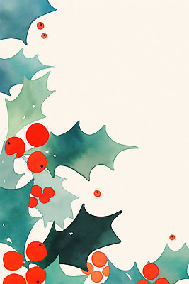 JPG 식물 계절 열매 예술 상징 컬러 크리스마스장식 크리스마스 겨울 일러스트 자연 수채화 장식 빨간색 파란색 고요 분위기 그림 포인세티아 겨우살이 일러캐릭터 AI일러스트 AI콘텐츠 캐릭터 기념일 꽃 컨셉 생태계 파일형식