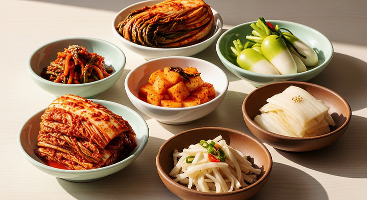 JPG 편집이미지 한식 채소 식탁 아침 반찬 김치 마늘 전통음식 고추장 간장 생강 건강식 절임 편집실사 주간 전통 음식 탁자 양념 CG 파일형식