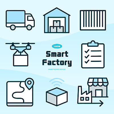 아이콘 이동 지도 공장 관리 트럭 제조 상품 배송 창고 패키지 물류 드론 체크리스트 2D아이콘 AI파일 컨셉 공업 자동차 파일형식 벡터
