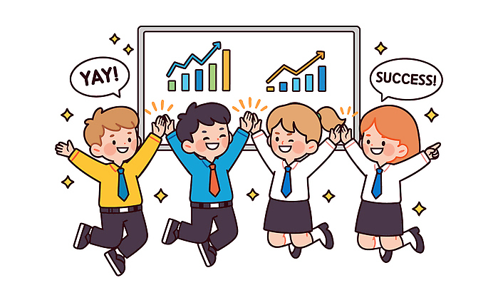 손 행복 어린이 일러스트 교실 모션 성공 협력 함께함 친구 학습 사무실 기쁨 성장 축하 결과 프레젠테이션 열정 긍정적 서류판 국내일러스트 AI파일 교육 감정 컨셉 비즈니스 학교 관계 사람 신체부위 사무용품 파일형식 벡터