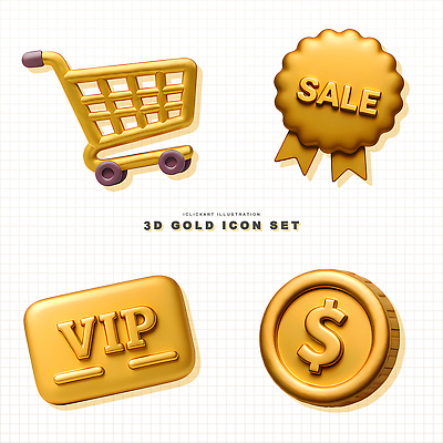 PSD 편집이미지 디자인 상징 그래픽 세트 판매 세일 동전 쇼핑카 금색 배지 온라인쇼핑 VIP 마케팅 편집3D 컬러 돈 쇼핑 3D 카트 온라인 파일형식