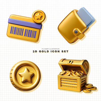 PSD 편집이미지 디자인 그래픽 금융 세트 3D 동전 금색 표현 지갑 모던 보물상자 편집3D 컬러 돈 경제 디지털합성 파일형식