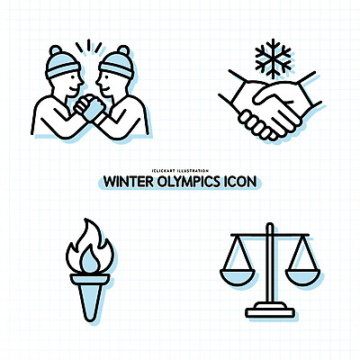 아이콘 스포츠 상징 올림픽 겨울 모션 협력 불꽃 여러명 균형 공정 2D아이콘 AI파일 계절 다수 불 사람 파일형식 벡터