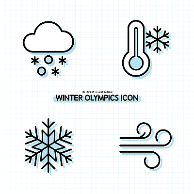 아이콘 스포츠 올림픽 겨울 모션 눈사람 바람 날씨 얼음 눈송이 차가움 2D아이콘 AI파일 자연요소 계절 눈_날씨 파일형식 벡터