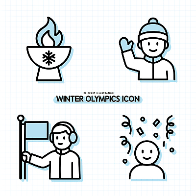 아이콘 포스터 스포츠 상징 겨울 모션 눈사람 스키 사람 이벤트 축하 기념비 2D아이콘 AI파일 계절 컨셉 겨울스포츠 파일형식 벡터