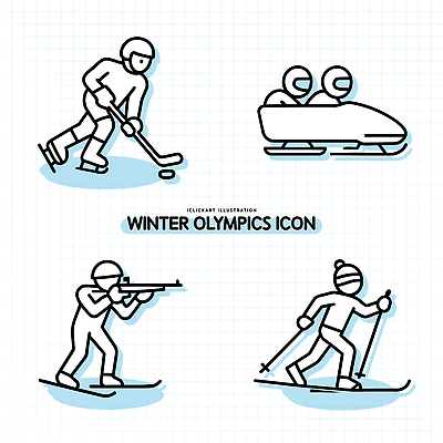 아이콘 스포츠 모션 스키 겨울스포츠 운동선수 경기 그림 하키 바이애슬론 봅슬레이 크로스컨트리 2D아이콘 AI파일 구기 파일형식 벡터