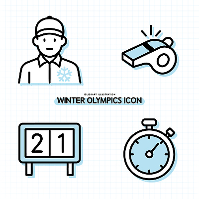 아이콘 스포츠용품 스포츠 이벤트 경기 운동 얼음 경쟁 활발 심판 호루라기 타이머 점수판 2D아이콘 AI파일 자연요소 컨셉 건강 오브젝트 파일형식 벡터