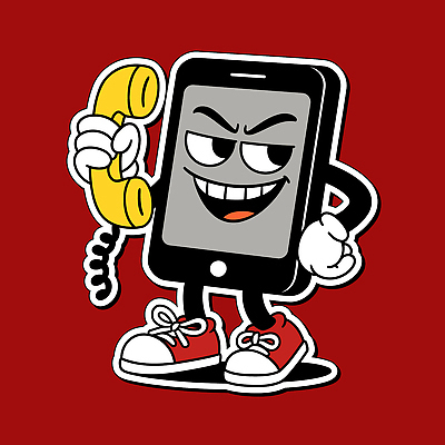 캐릭터 손 디자인 백그라운드 일러스트 의인화 웃음 빨간색 스마트폰 귀여움 디지털 표현 유머 전화기 모던 통화 소통 보이스피싱 일러캐릭터 AI파일 감정 컬러 컨셉 모션 표정 신체부위 핸드폰 스마트기기 피싱 파일형식 벡터