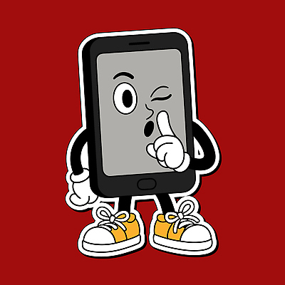 캐릭터 디자인 감정 상징 백그라운드 일러스트 손가락 표정 손짓 빨간색 스마트폰 귀여움 디지털 조용 보이스피싱 스타일 일러캐릭터 AI파일 손 컬러 컨셉 모션 핸드폰 스마트기기 피싱 파일형식 벡터