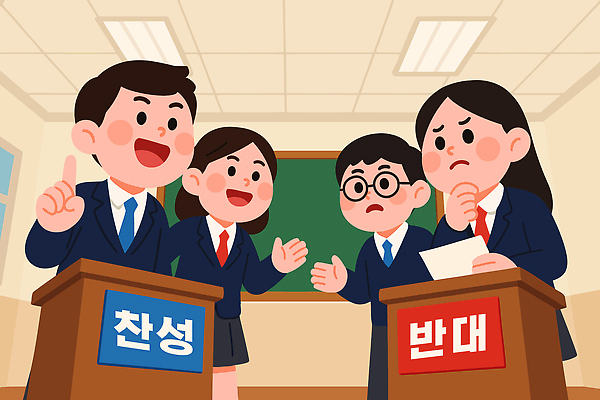 학생 교육 포즈 일러스트 교실 청소년 수업 대화 친구 교양 표현 토론 고민 반대 의견 찬성 주장 참여 국내일러스트 AI파일 감정 학교 관계 말하기 사람 파일형식 벡터