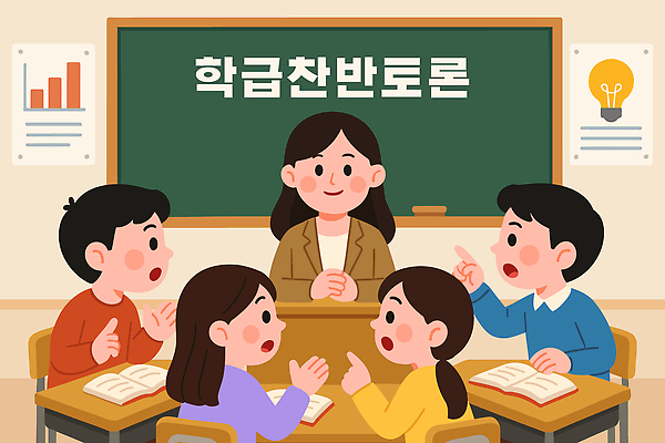 학생 교육 지도 일러스트 교실 모션 대화 학습 교사 발표 그룹 토론 교과서 문제 의견 소통 이해 참여 학급 국내일러스트 AI파일 직업 컨셉 학교 교재 말하기 파일형식 벡터