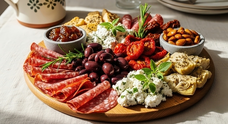 열매 음식 식재료 유제품 이벤트 가공식품 야간 CG 파일형식 애피타이저 상차림 치즈 소시지 올리브 견과류 식사 디저트 육류 저녁 파티 편집실사 JPG 편집이미지