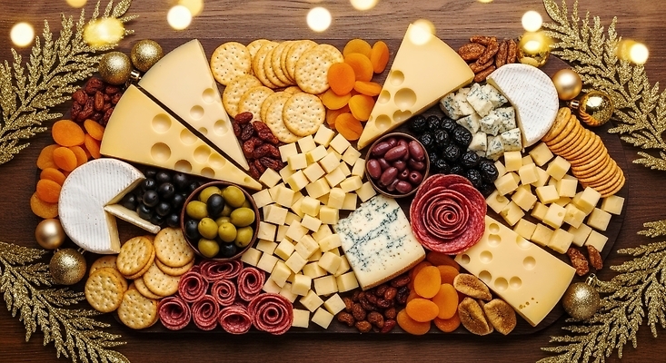 도형 열매 음식 다수 과일 유제품 건조 육류 이벤트 쿠키 CG 파일형식 치즈 쟁반 디저트 모임 다양 크래커 올리브 건과일 돼지고기 사각형 파티 잔치 편집실사 JPG 편집이미지