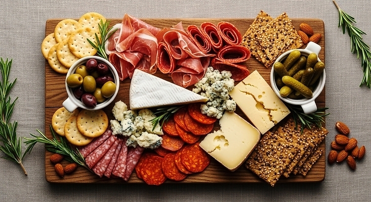 열매 음식 식재료 디저트 유제품 이벤트 쿠키 감각 상차림 CG 파일형식 치즈 육류 플레이팅 올리브 견과류 크래커 애피타이저 과자 한식 미각 요리 편집실사 JPG 편집이미지 파티