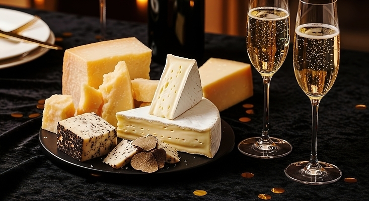 음식 가구 컨셉 술잔 유제품 주류 이벤트 식사 감각 야간 CG 파일형식 치즈 샴페인 저녁 모임 탁자 분위기 편안함 결혼 파티 회식 디저트 샴페인잔 편집실사 JPG 편집이미지