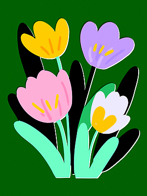 식물 꽃잎 꽃 줄기 분홍색 컬러 백그라운드 일러스트 자연 풍경 초록색 노란색 정원 보라색 봄 흰색 조화 뷰티풀 국내일러스트 AI파일 계절 생태계 파일형식 벡터