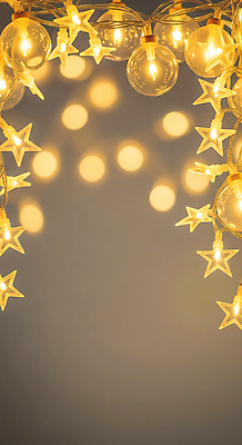 JPG 편집이미지 별 크리스마스 전구 조명 따뜻함 이벤트 장식 빛 인테리어 파티 전시 방 분위기 오브젝트 알전구 이미지편집 AI컴퓨터그래픽 AI콘텐츠 자연요소 디자인 기념일 컨셉 파일형식