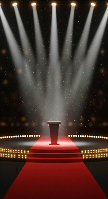 JPG 편집이미지 조명 밝음 이벤트 빛 카펫 공연 무대 발표 강의 집중 준비 긴장 단상 소통 이미지편집 AI컴퓨터그래픽 AI콘텐츠 감정 컨셉 파일형식