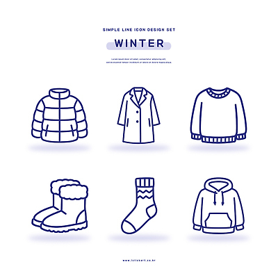 아이콘 디자인 옷 패션 겨울 양말 부츠 따뜻함 세트 외투 스웨터 심플 후드티셔츠 스타일 2D아이콘 AI파일 계절 신발 상의 티셔츠 파일형식 벡터