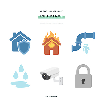 디자인 일러스트 주택 안전 보호 소방 홍수 화재 보안 파이프 감시카메라 점검 보험 침범 국내일러스트 AI파일 컨셉 건물 카메라 자연재해 사건 파일형식 벡터