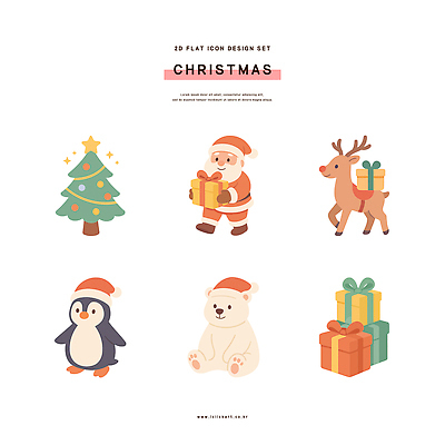 계절 기념일 컨셉 크리스마스 곰 포유류 조류 파일형식 벡터 캐릭터 산타클로스 펭귄 북극곰 선물 사슴 귀여움 디자인 겨울 축제 동물 AI파일 일러스트 국내일러스트