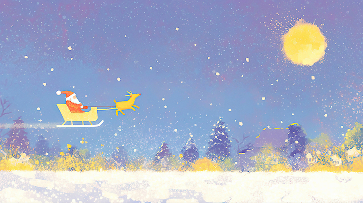 JPG 동물 크리스마스 겨울 일러스트 밤하늘 하늘 사슴 조명 따뜻함 풍경 산타클로스 축제 루돌프 달 비행 눈송이 휴일 신비 즐거움 썰매 국내일러스트 AI일러스트 AI콘텐츠 자연요소 계절 기념일 감정 컨셉 포유류 눈_날씨 야간 파일형식