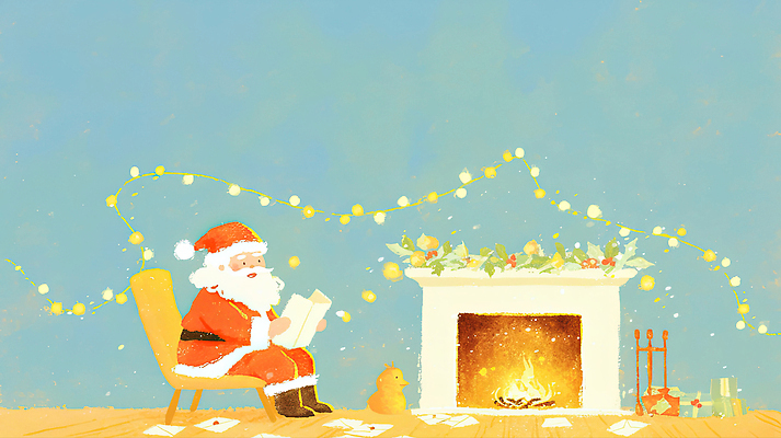 JPG 나무 동물 행복 크리스마스 겨울 일러스트 가정 조명 함께함 따뜻함 풍경 장식 독서 산타클로스 축제 기쁨 편안함 편지 벽난로 연말 국내일러스트 AI일러스트 AI콘텐츠 식물 계절 기념일 감정 컨셉 감각 파일형식