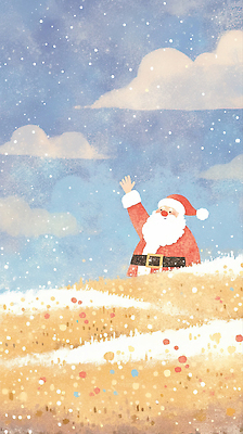 JPG 행복 감정 컬러 크리스마스 겨울 일러스트 산타모자 자연 하늘 초원 산타클로스 평화 축제 축하 인사 즐거움 마법 국내일러스트 AI일러스트 AI콘텐츠 모자_잡화 계절 기념일 컨셉 예절 생태계 파일형식