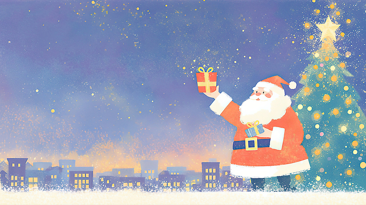 JPG 캐릭터 기념일 행복 컬러 크리스마스 겨울 일러스트 가족 천사 선물 장식 반짝임 크리스마스트리 산타클로스 축제 기쁨 도시 즐거움 국내일러스트 AI일러스트 AI콘텐츠 계절 감정 관계 모션 이벤트 파일형식