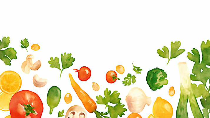 JPG 토마토 채소 과일 일러스트 자연 식탁 양파 감자 파슬리 건강 마늘 요리 버섯 당근 신선 브로콜리 레몬 유기농 비타민 국내일러스트 AI일러스트 AI콘텐츠 웰빙 탁자 뿌리채소 생태계 영양소 파일형식