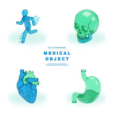 PSD 편집이미지 과학 신체 의학 의료기기 생명 해골 건강 실험 그래픽 3D 심장 표현 위 편집3D 뼈 장기_의학 방향 디지털합성 파일형식