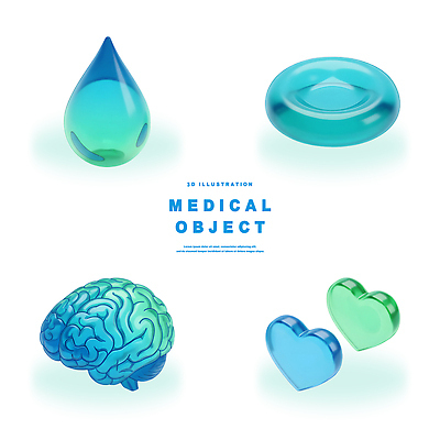 PSD 편집이미지 디자인 과학 의학 형상 그래픽 초록색 파란색 3D 방울 심장 원형 오브젝트 뇌 심리 편집3D 도형 컬러 장식 장기_의학 디지털합성 파일형식