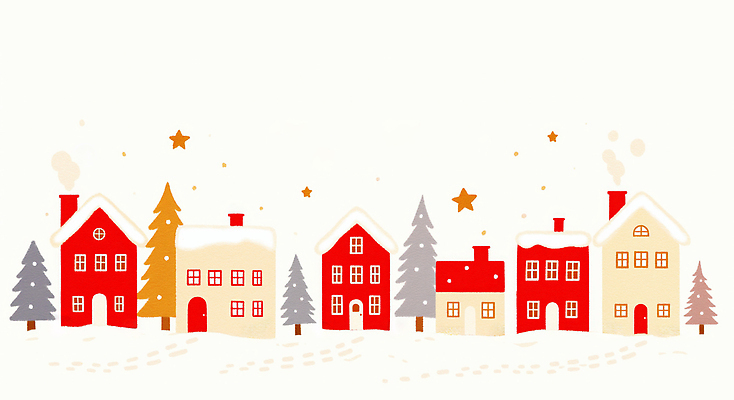 JPG 나무 별 크리스마스 겨울 일러스트 가정 조명 거리 주택 따뜻함 풍경 장식 빨간색 마을 환경 흰색 눈 분위기 주민 국내일러스트 AI일러스트 AI콘텐츠 자연요소 식물 계절 기념일 컬러 컨셉 날씨 건물 파일형식