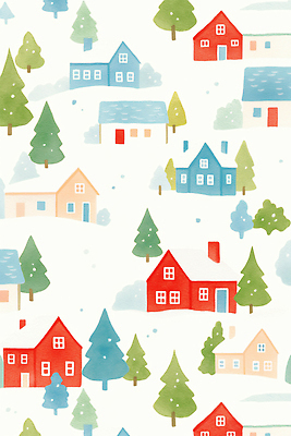 JPG 나무 사계절 컬러 겨울 일러스트 자연 하늘 바람 휴식 주택 풍경 마을 고요 눈 포근함 편안함 그림 조용 전경 국내일러스트 AI일러스트 AI콘텐츠 자연요소 식물 계절 컨셉 날씨 건물 감각 생태계 파일형식 탑뷰