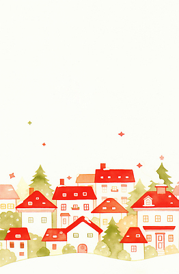 JPG 주간 나무 일러스트 자연 지붕 주택 풍경 건물 일상 장식 빨간색 초록색 소풍 평화 마을 눈 도시 편안함 그림 조화 아기자기 국내일러스트 AI일러스트 AI콘텐츠 자연요소 식물 건축물 컬러 컨셉 날씨 라이프 야외활동 감각 생태계 파일형식