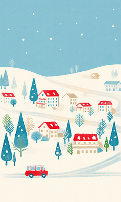 JPG 나무 겨울 일러스트 자연 하늘 날씨 산 거리 주택 풍경 잔디 건물 생활 평화 마을 시골 눈 기온 국내일러스트 AI일러스트 AI콘텐츠 자연요소 식물 건축물 계절 컨셉 생태계 파일형식