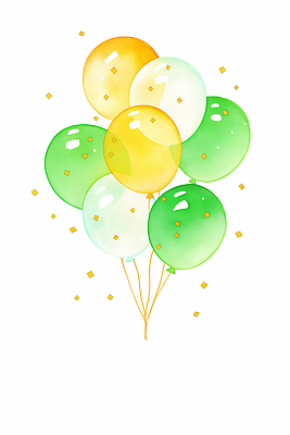 JPG 행복 컬러 무지개 일러스트 이벤트 장식 초록색 반짝임 노란색 파티 축제 기쁨 모임 축하 생일파티 생일 즐거움 풍선 연말 국내일러스트 AI일러스트 AI콘텐츠 자연요소 기념일 감정 컨셉 모션 파일형식