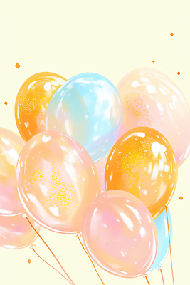 JPG 기념일 컬러 일러스트 놀이 이벤트 장식 소풍 파티 축제 기쁨 축하 생일 화려 분위기 풍선 반투명 생동감 연말 국내일러스트 AI일러스트 AI콘텐츠 감정 컨셉 야외활동 파일형식