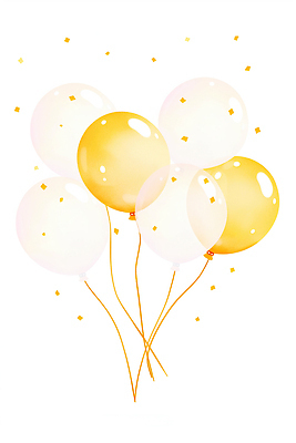 JPG 컬러 일러스트 결혼식 이벤트 장식 반짝임 파티 축제 모임 금색 축하 투명 생일 분위기 즐거움 파티용품 풍선 연말 창의성 스타일 국내일러스트 AI일러스트 AI콘텐츠 기념일 감정 결혼 컨셉 모션 이벤트용품 파일형식