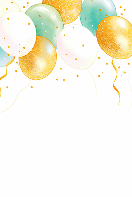 JPG 디자인 기념일 감정 컬러 하늘색 일러스트 아이디어 이벤트 장식 파티 축제 금색 흰색 축하 생일 즐거움 풍선 세레모니 연말 창의성 알록달록 국내일러스트 AI일러스트 AI콘텐츠 컨셉 파란색 컬러풀 파일형식