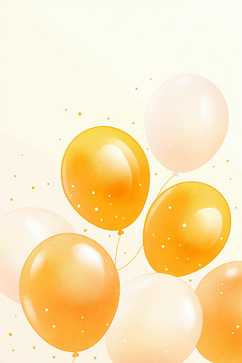 JPG 모양 기념일 컬러 백그라운드 일러스트 밝음 이벤트 장식 반짝임 노란색 파티 축제 모임 흰색 생일 분위기 크기 즐거움 풍선 연말 국내일러스트 AI일러스트 AI콘텐츠 감정 컨셉 모션 파일형식