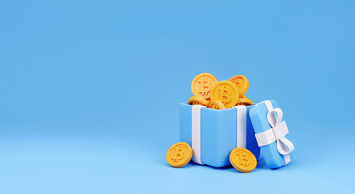 JPG 편집이미지 행복 금융 경제 파란색 선물상자 상자 디지털 동전 기쁨 축하 소중 재테크 투자 가상화폐 블록체인 편집3D AI컴퓨터그래픽 AI콘텐츠 감정 컬러 컨셉 돈 비즈니스 선물 3D 파일형식 4차산업