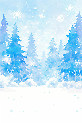 JPG 나무 겨울 일러스트 자연 바람 수채화 산 풍경 파란색 평화 고요 흰색 눈송이 숲 뷰티풀 풍경화 국내일러스트 AI일러스트 AI콘텐츠 자연요소 식물 계절 컬러 컨셉 날씨 눈_날씨 그림 생태계 파일형식