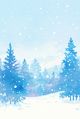 JPG 나무 크리스마스 겨울 일러스트 자연 하늘 산 풍경 파란색 고요 촉촉함 추위 소나무 눈송이 차가움 숲 조용 산맥 국내일러스트 AI일러스트 AI콘텐츠 식물 계절 기념일 컬러 눈_날씨 젖음 생태계 파일형식