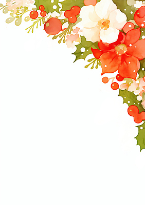 JPG 식물 꽃 감정 컬러 크리스마스 겨울 일러스트 자연 생명 프레임 장식 크리스마스트리 축제 화려 발전 화사함 뷰티풀 색감 연말 국내일러스트 AI일러스트 AI콘텐츠 계절 기념일 컨셉 생태계 파일형식