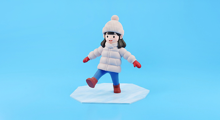 JPG 편집이미지 캐릭터 포즈 백그라운드 겨울 놀이 소녀 파란색 장난감 귀여움 얼음 외투 스케이트 스탠드 해빙 편집3D AI컴퓨터그래픽 AI콘텐츠 자연요소 계절 여자 어린이 스포츠용품 바다 컬러 컨셉 상의 조명 3D 파일형식