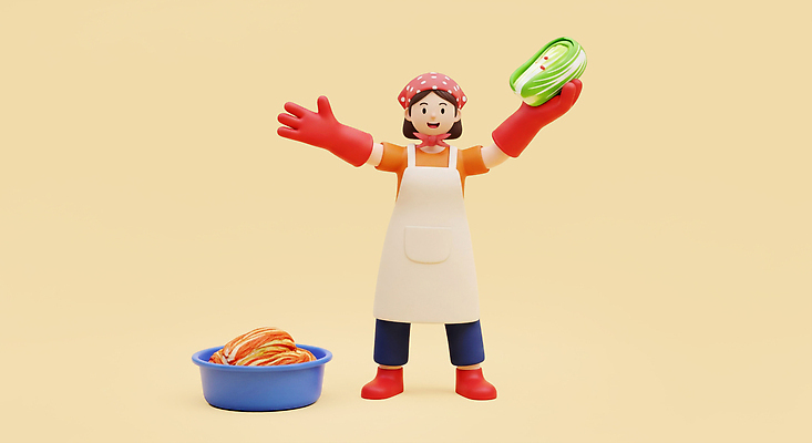 JPG 편집이미지 전통 문화 한식 채소 가정 김치 한국 요리 주방 양념 배추 준비 주부 김장 편집3D AI컴퓨터그래픽 AI콘텐츠 아시아 음식 3D 파일형식